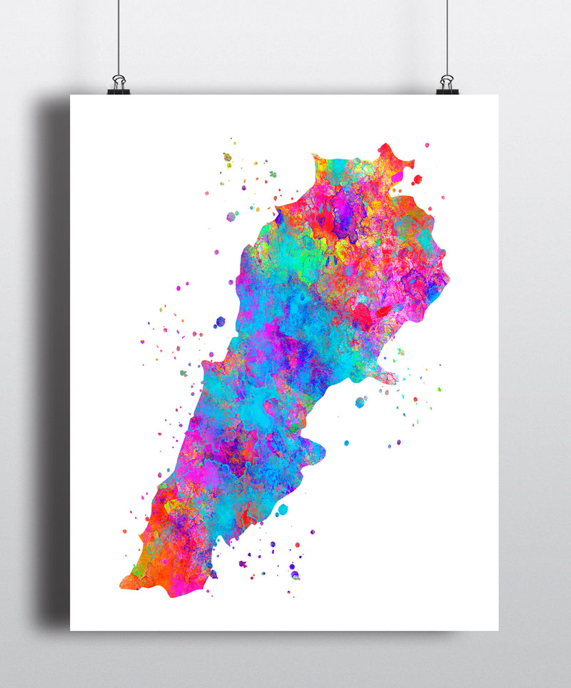 Lebanon Map Art Print - Unframed - Zuzi's
