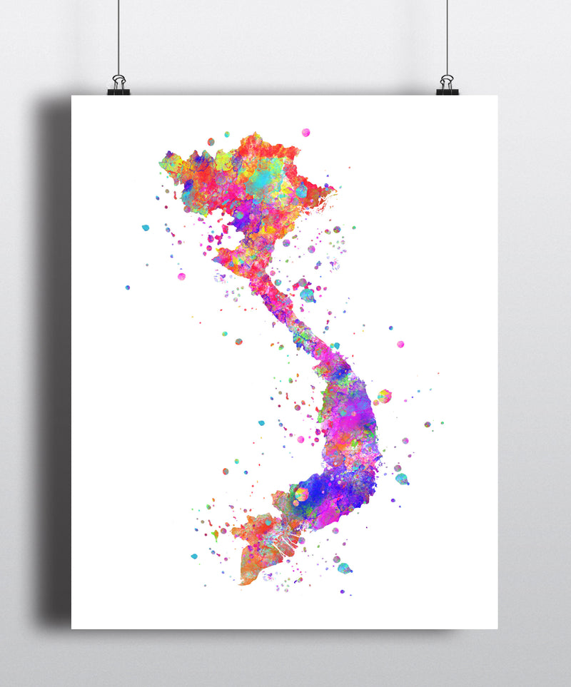 Vietnam Map Art Print - Unframed - Zuzi's