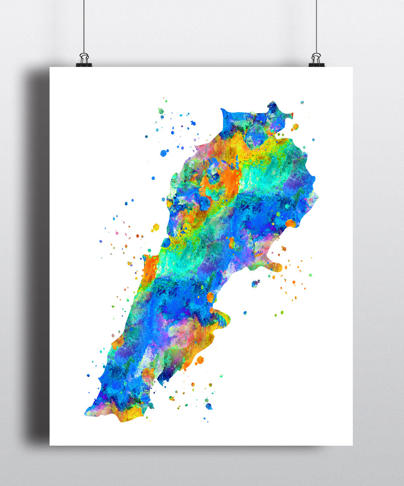 Lebanon Map Art Print - Unframed - Zuzi's