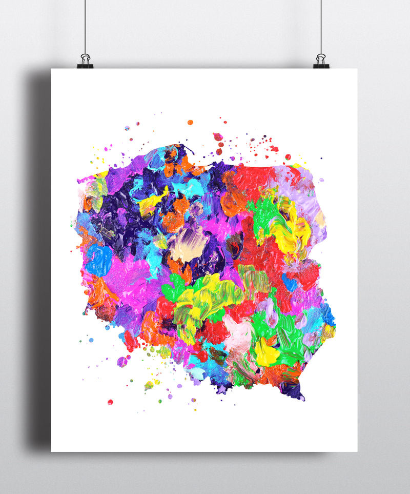 Poland Map Art Print - Unframed - Zuzi's