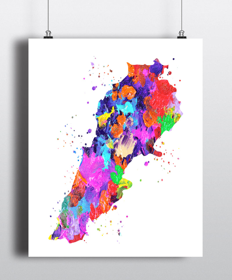 Lebanon Map Art Print - Unframed - Zuzi's