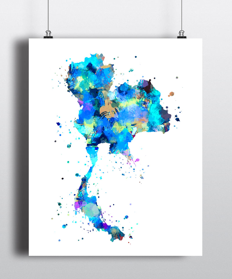 Thailand Map Art Print - Unframed - Zuzi's