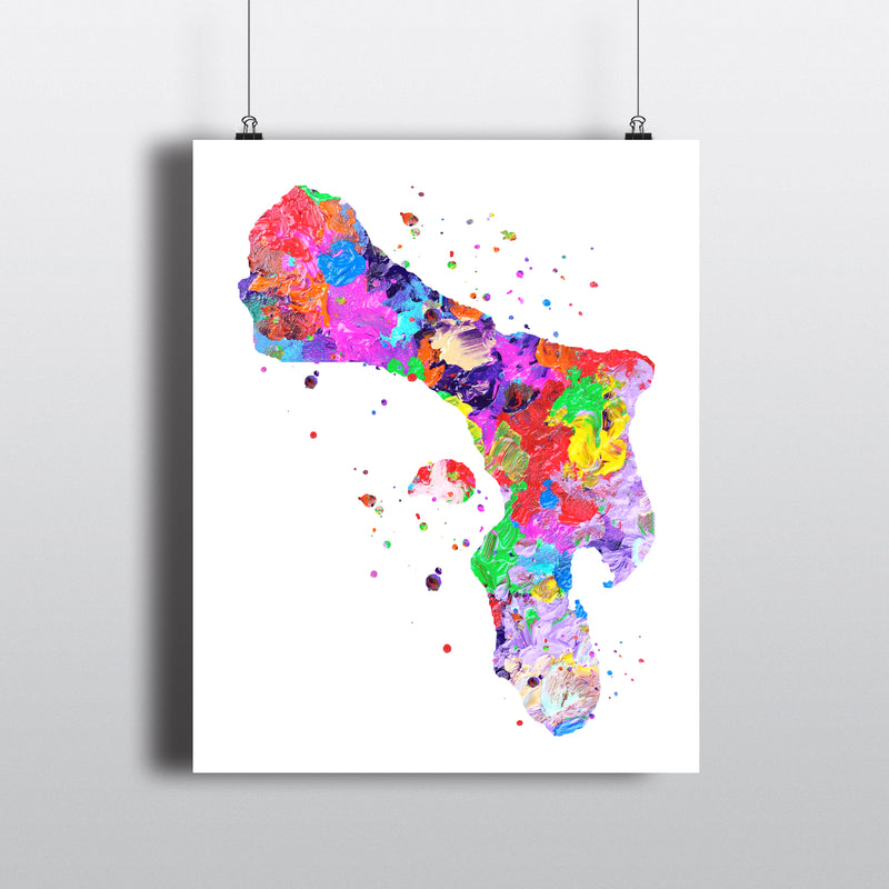 Bonaire Map Art Print - Unframed - Zuzi's