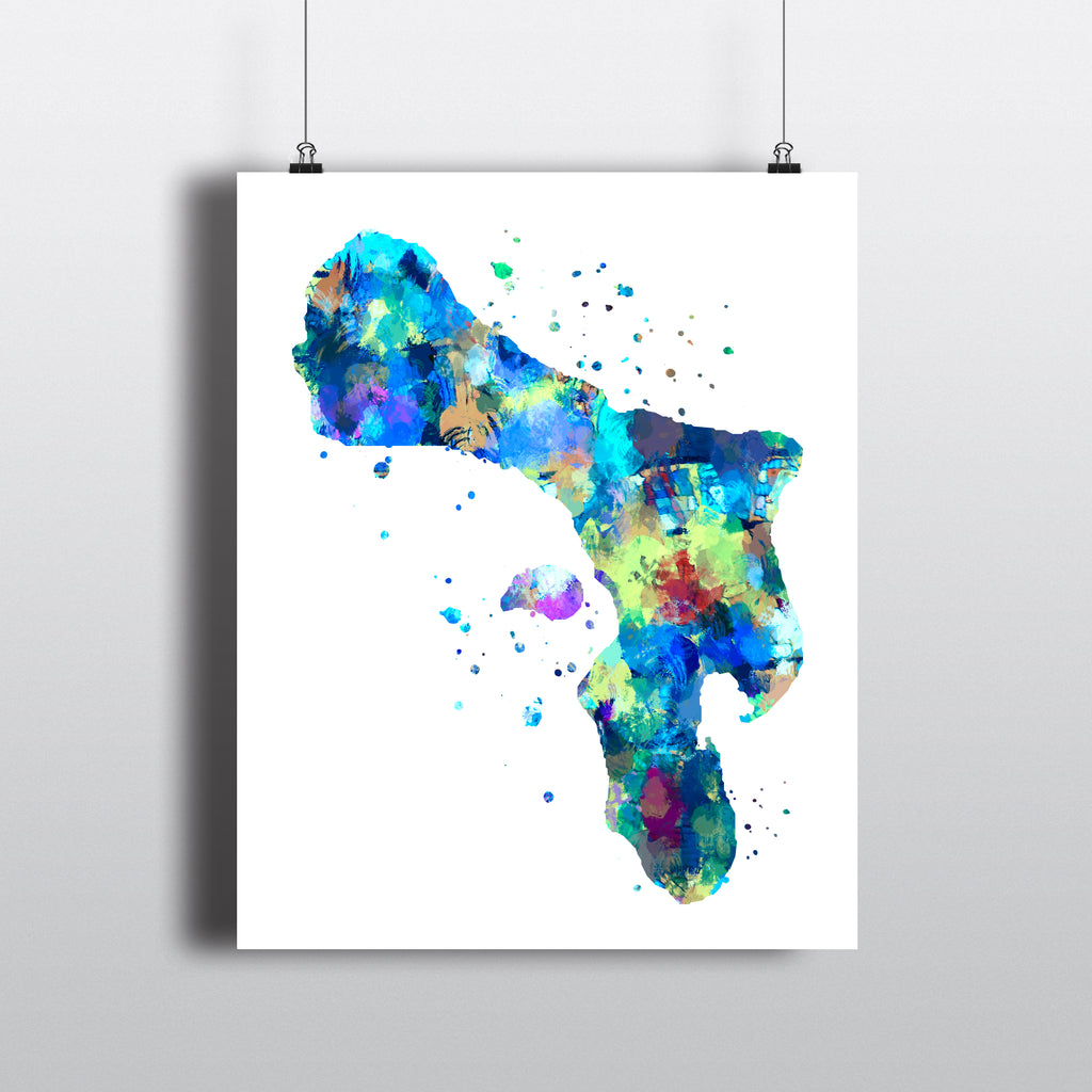 Bonaire Map Art Print - Unframed - Zuzi's