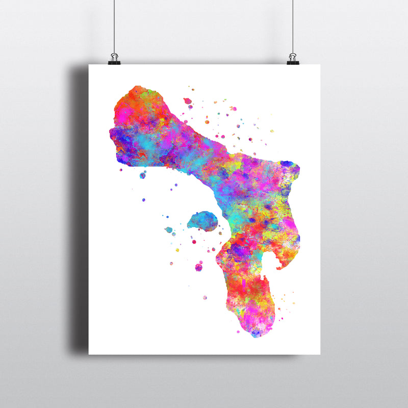 Bonaire Map Art Print - Unframed - Zuzi's