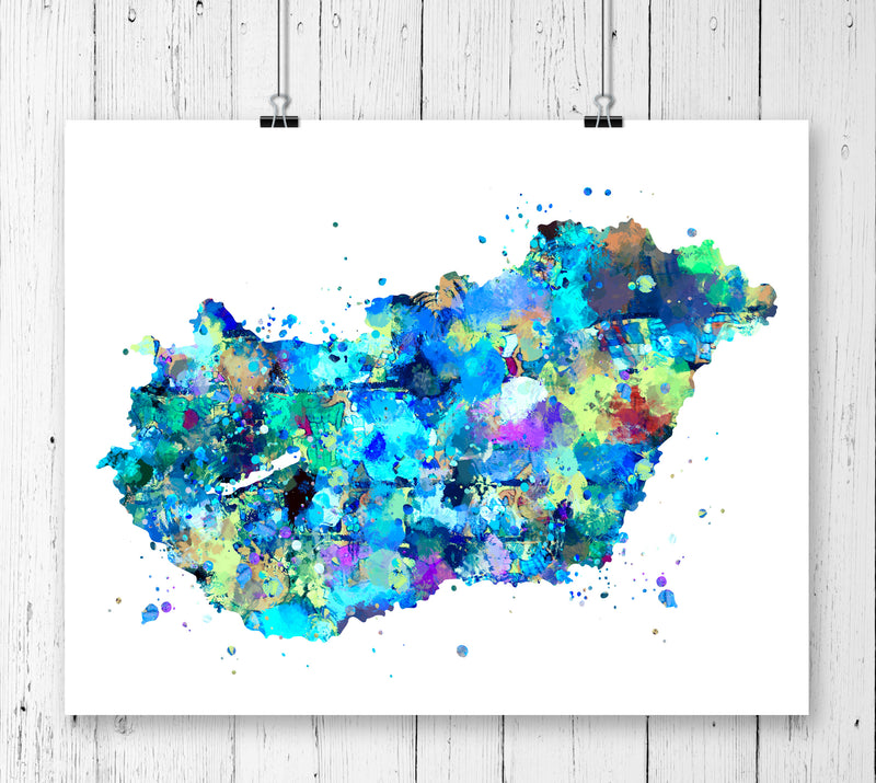 Hungary Map Art Print - Unframed - Zuzi's