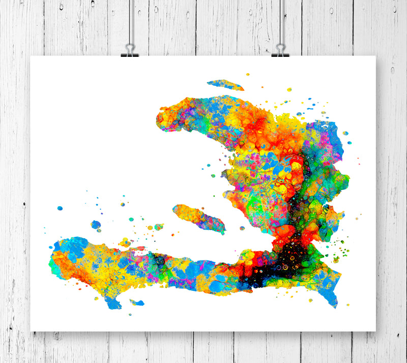 Haiti Map Art Print - Unframed - Zuzi's