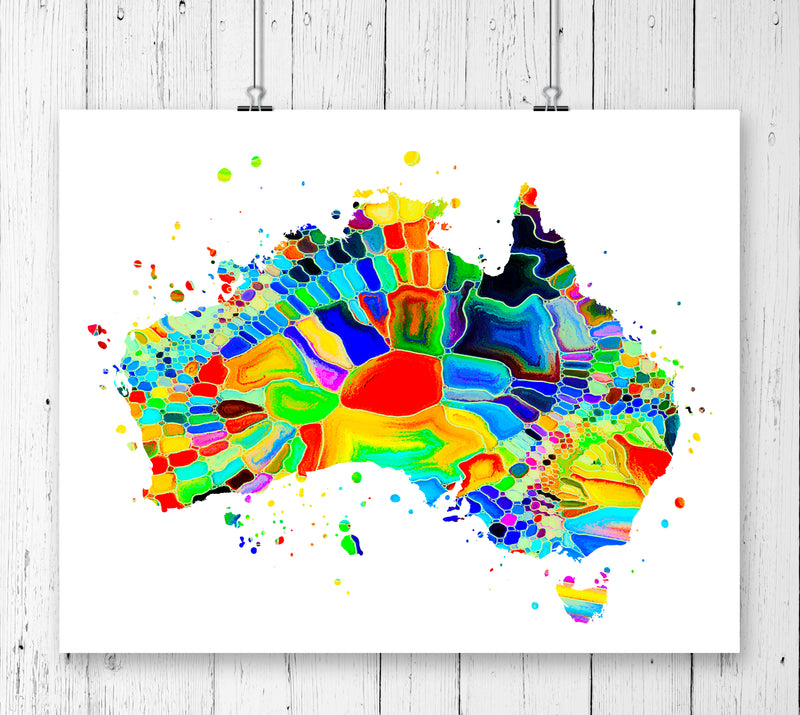 Australia Map Art Print - Unframed - Zuzi's