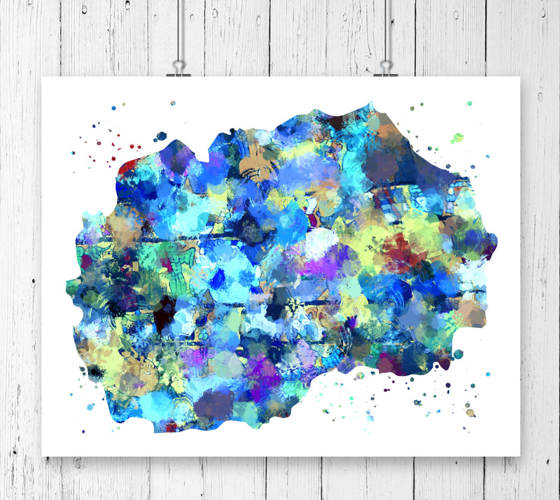 Macedonia Map Art Print - Unframed - Zuzi's