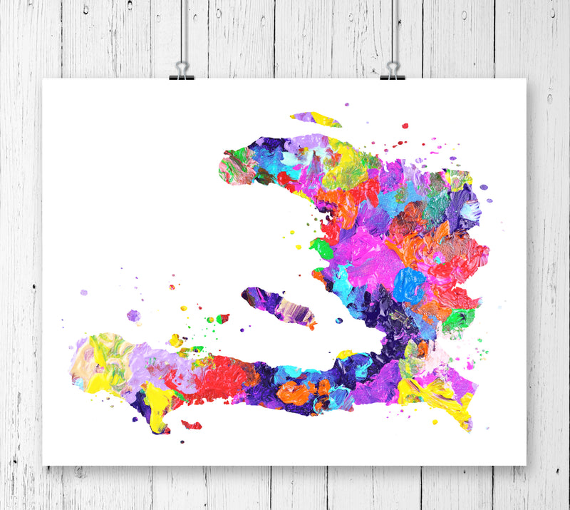 Haiti Map Art Print - Unframed - Zuzi's