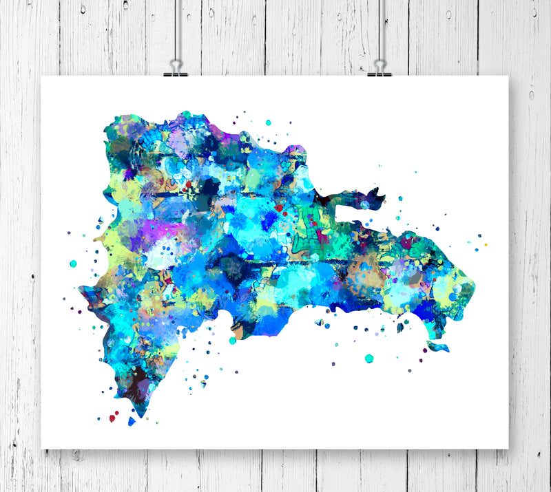 Dominican Republic Map Art Print - Unframed - Zuzi's