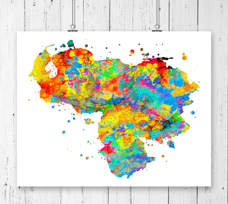 Venezuela Map Art Print - Unframed - Zuzi's