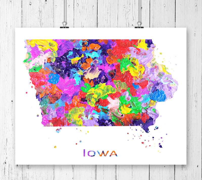Iowa Map Art Print - Unframed - Zuzi's