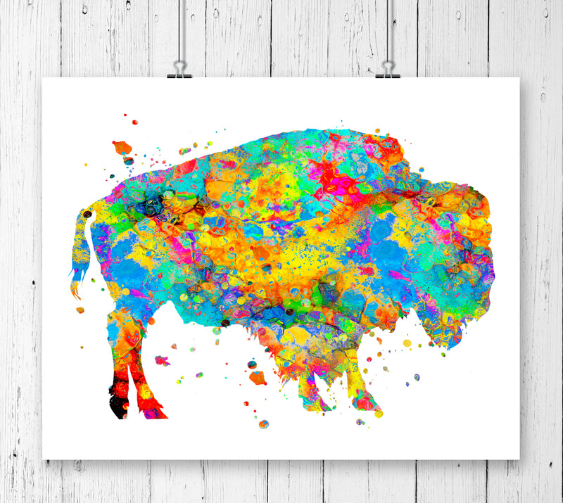 Buffalo Watercolor Art Print - Unframed - Zuzi's