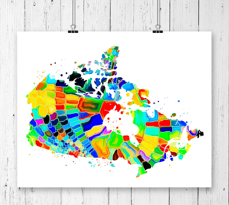 Canada Map Art Print - Unframed - Zuzi's