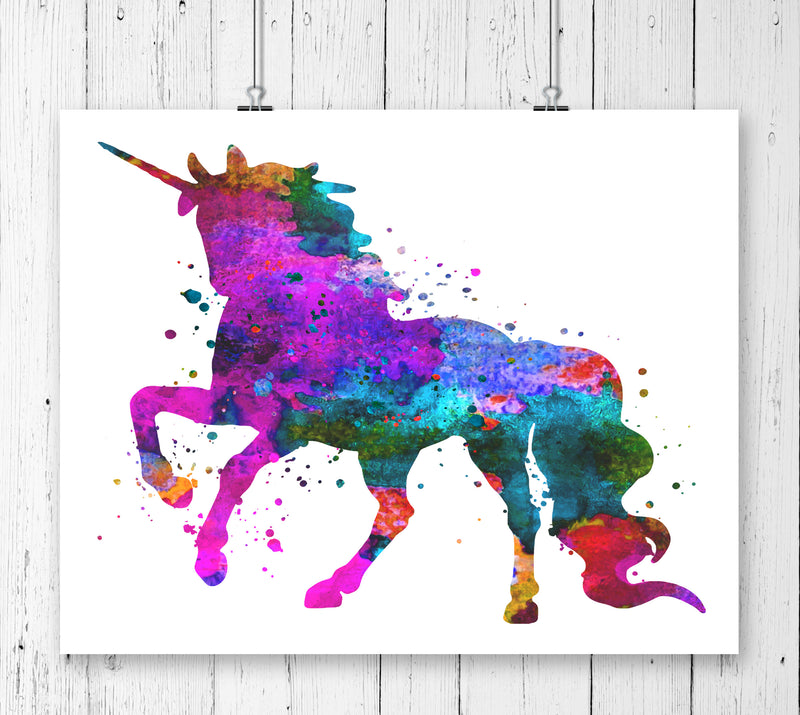 Watercolor Unicorn Art Print - Unframed - Zuzi's