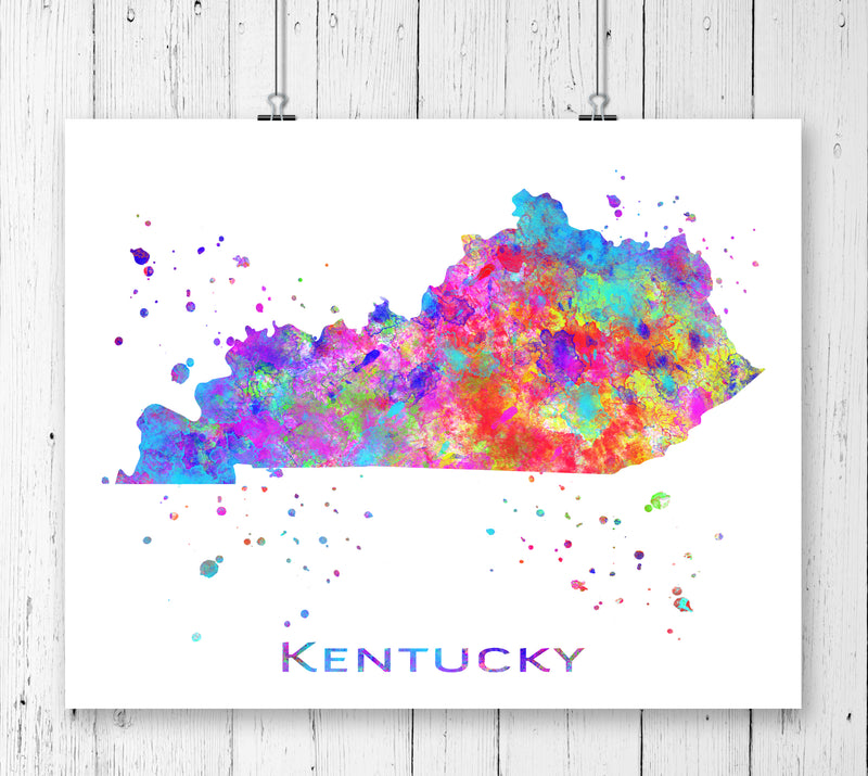 Kentucky Map Art Print - Unframed - Zuzi's