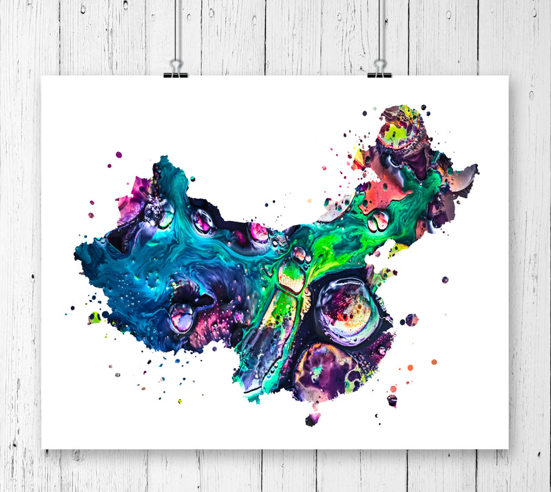 China Map Art Print - Unframed - Zuzi's