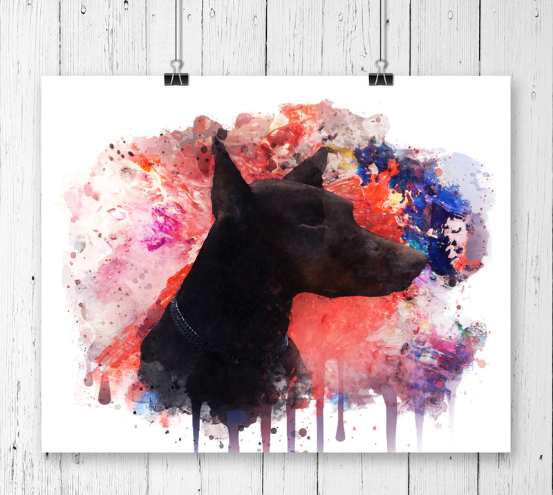 Doberman Watercolor Art Print - Unframed - Zuzi's