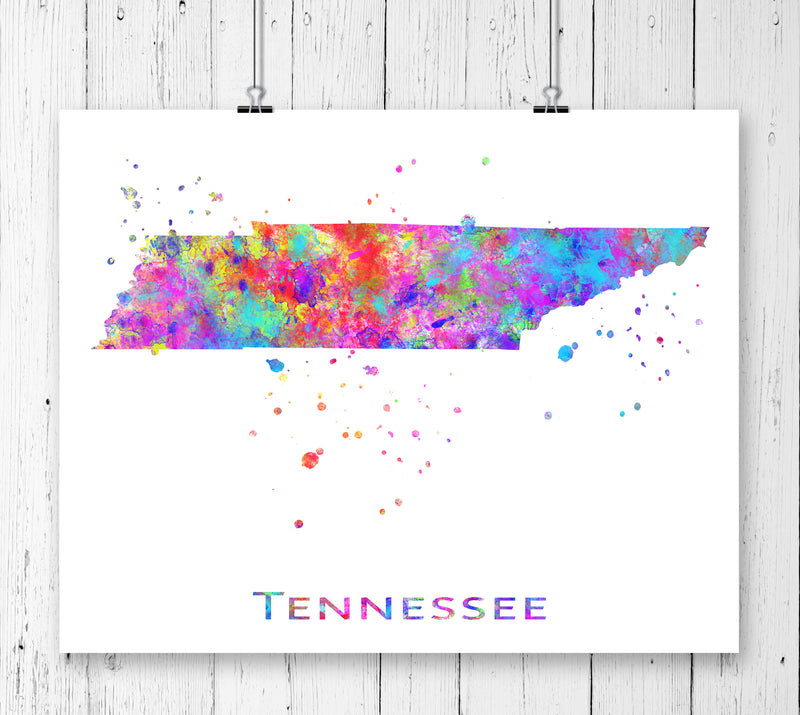 Tennessee Map Art Print - Unframed - Zuzi's