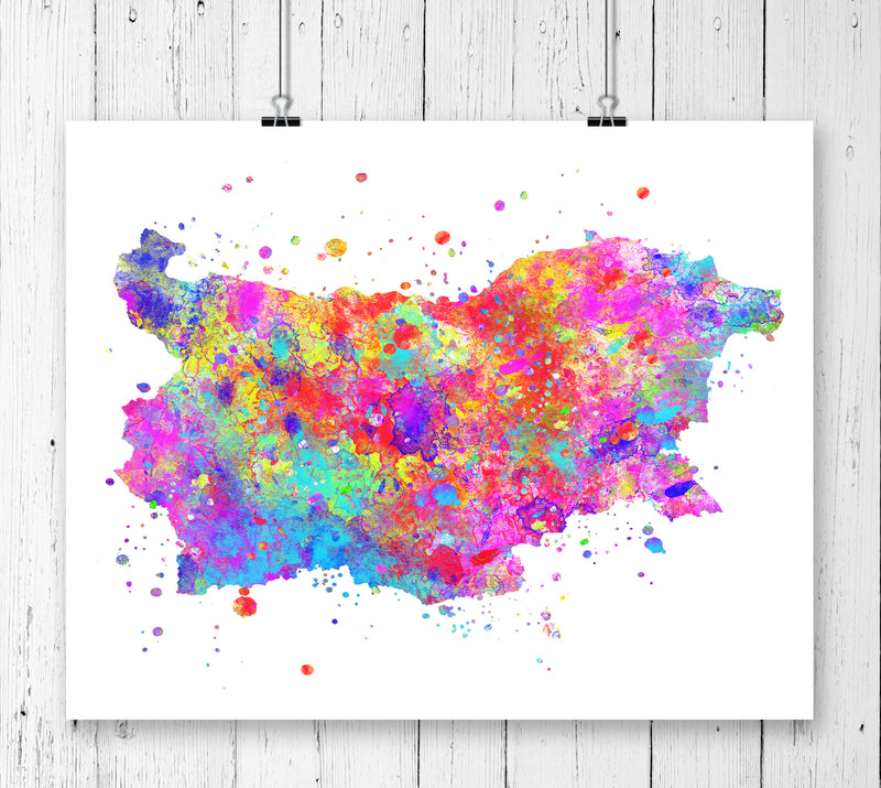 Bulgaria Map Art Print - Unframed - Zuzi's