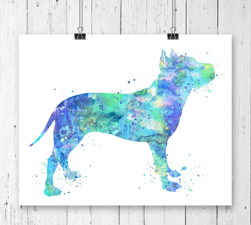 American Staffordshire Terrier Watercolor Art Print - Unframed - Zuzi's