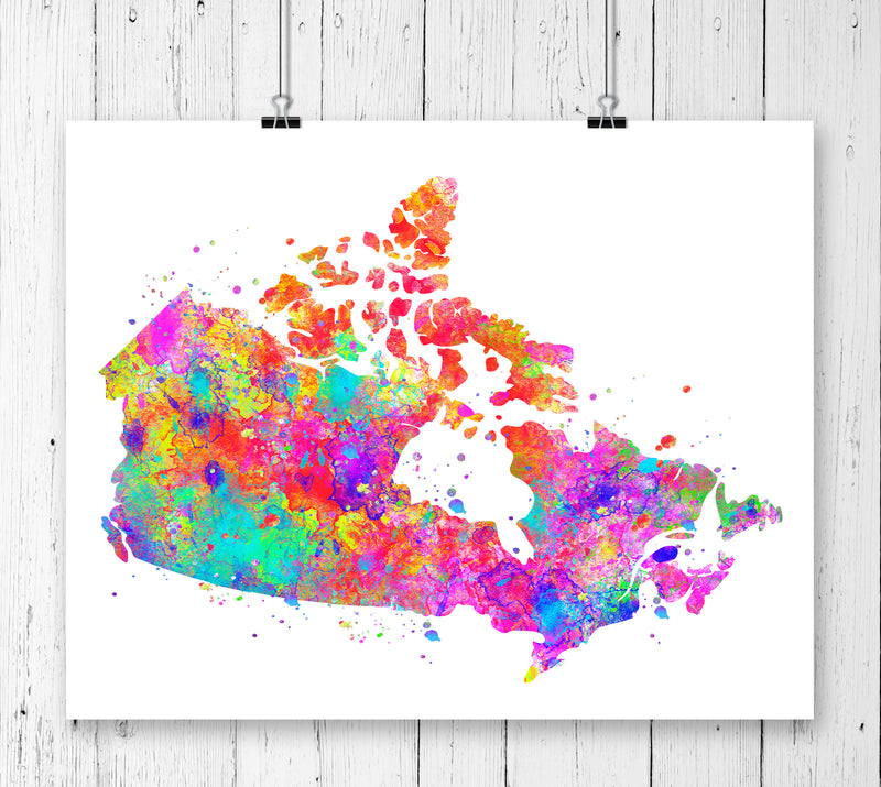 Canada Map Art Print - Unframed - Zuzi's