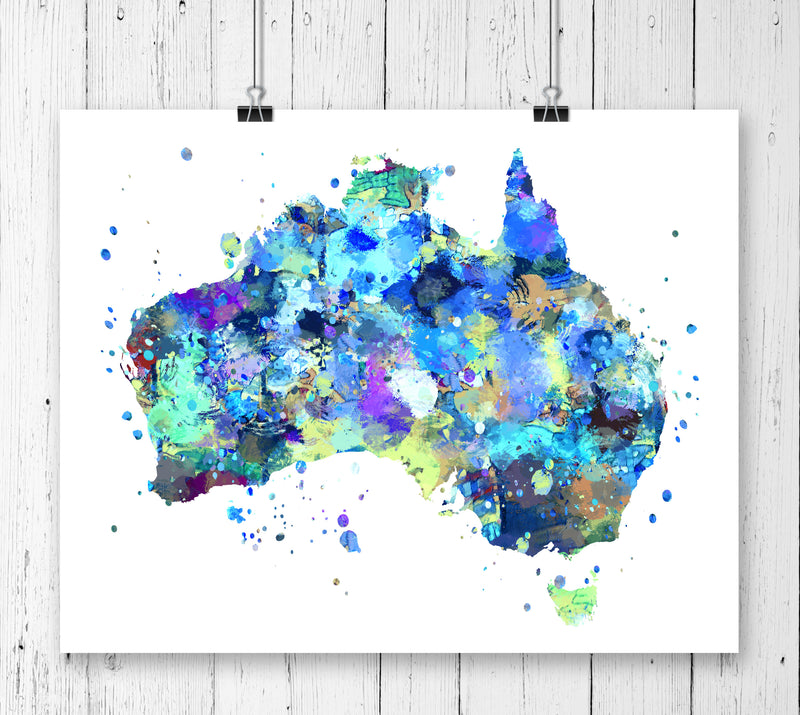 Australia Map Art Print - Unframed - Zuzi's