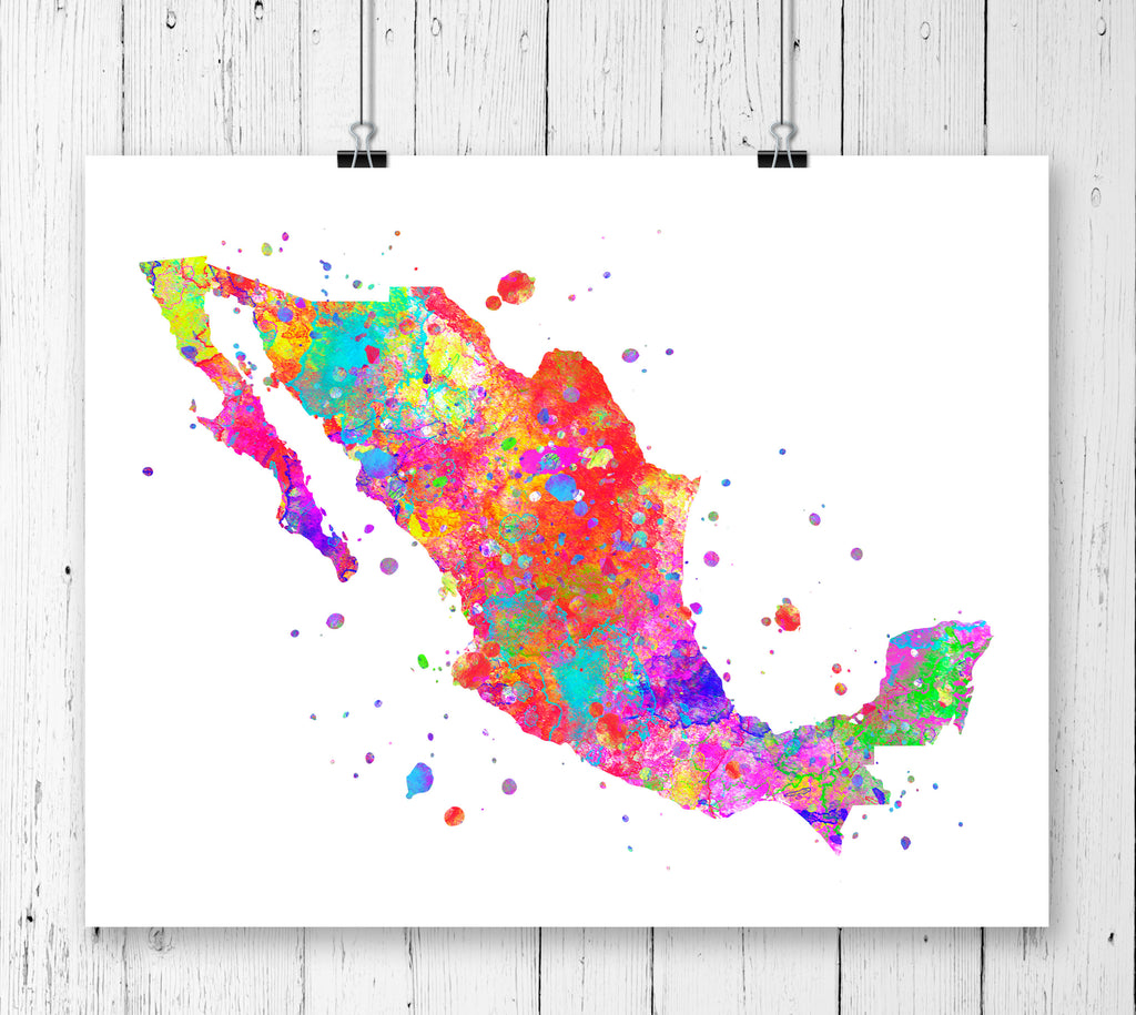 Mexico Map Art Print - Unframed - Zuzi's