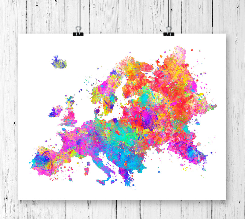 Europe Map Art Print - Unframed - Zuzi's