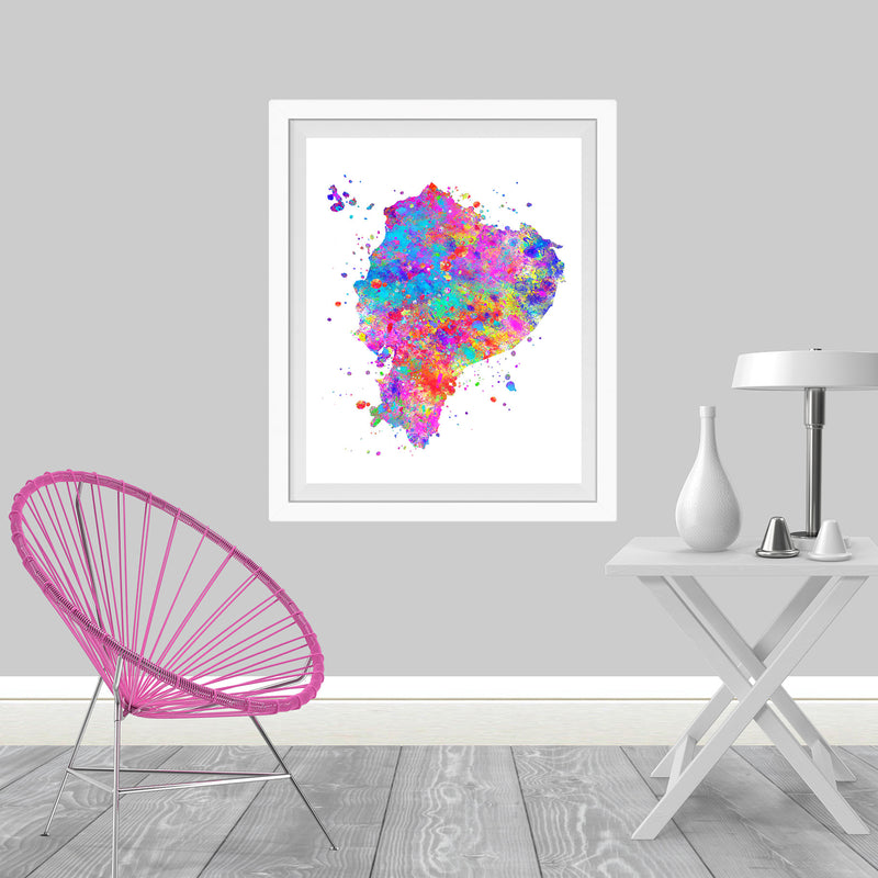 Ecuador Map Art Print - Unframed - Zuzi's