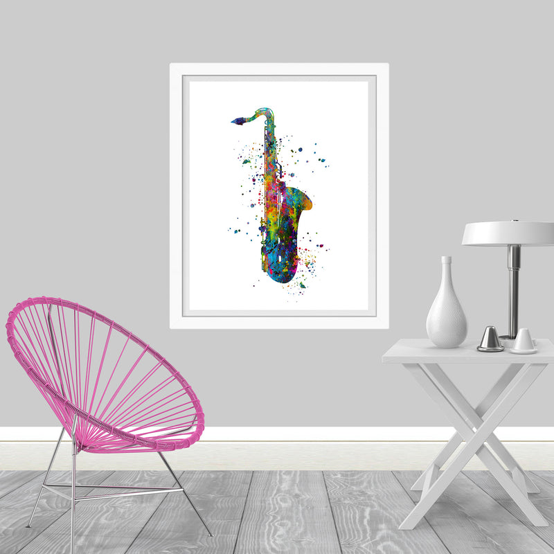Saxophone Watercolor Art Print - Unframed - Zuzi's