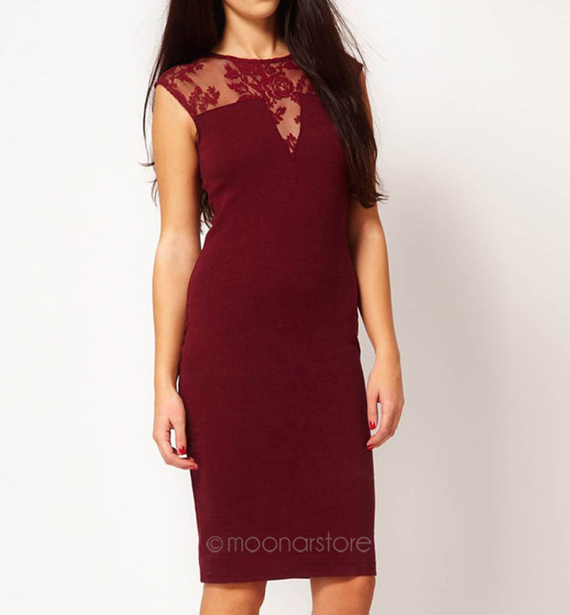 Sleeveless Slim Hip Sexy Lace Dress - Zuzi's