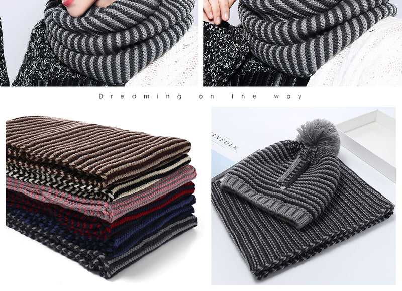 Knitted Hat And Scarf Set Multiple Colors - Zuzi's