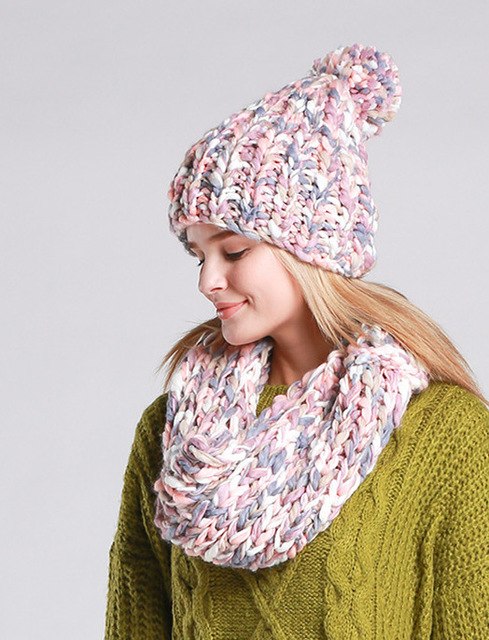 Knitted Hat and  Scarf Set Multiple Colors - Zuzi's