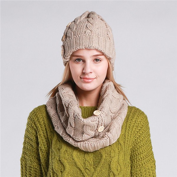 Hat and Scarf Collar Set Multiple Colors - Zuzi's