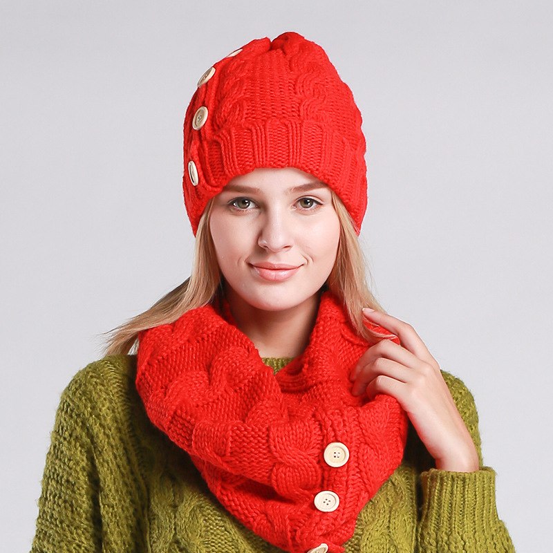 Hat and Scarf Collar Set Multiple Colors - Zuzi's