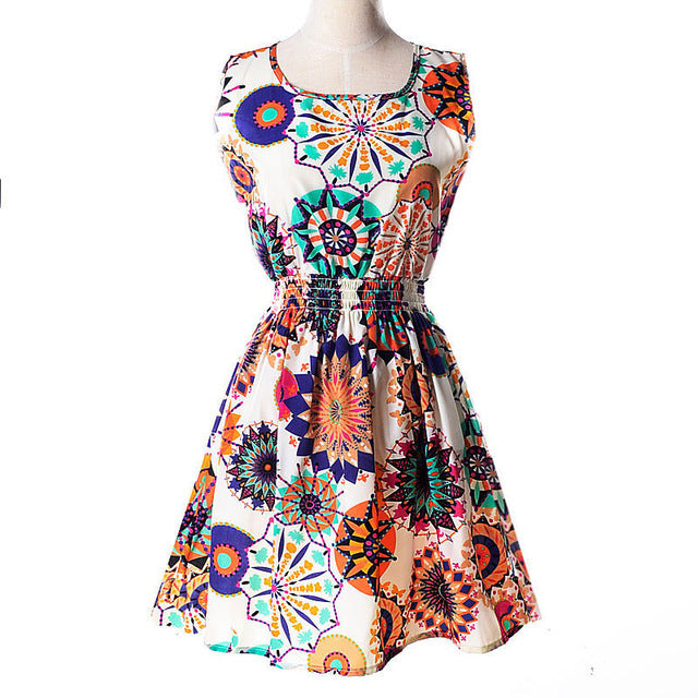 Boho Sleeveless Dress Multiple Colors - Zuzi's