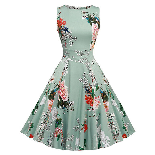 Floral Print Sleeveless Dress Multiple Colors - Zuzi's