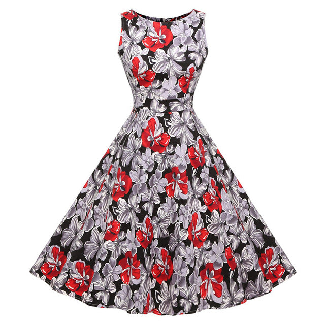 Floral Print Sleeveless Dress Multiple Colors - Zuzi's