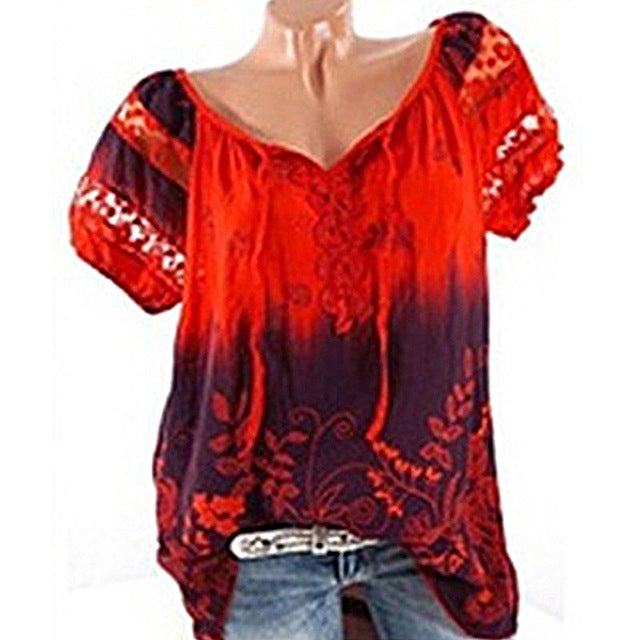 Floral Tie Lace Up Women Blouse - Zuzi's