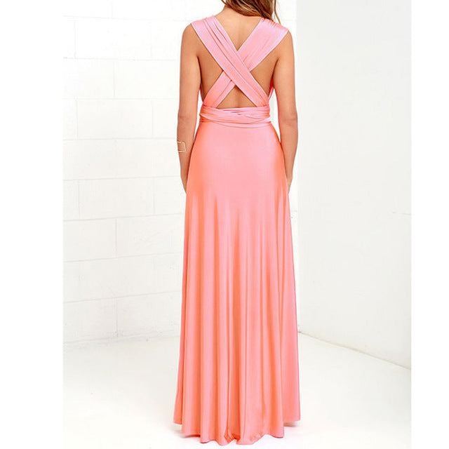 Wrap Convertible Boho Maxi  Dress Multiple Colors - Zuzi's