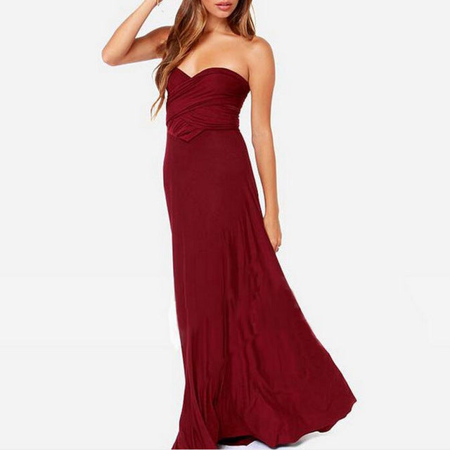 Wrap Convertible Boho Maxi  Dress Multiple Colors - Zuzi's