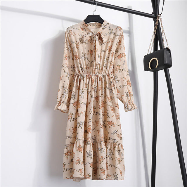 Chiffon Print Dress  Multiple Colors - Zuzi's