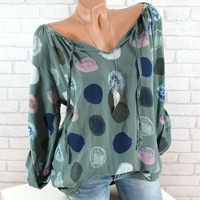 Polka Dot Printing Street-wear Blouse - Zuzi's