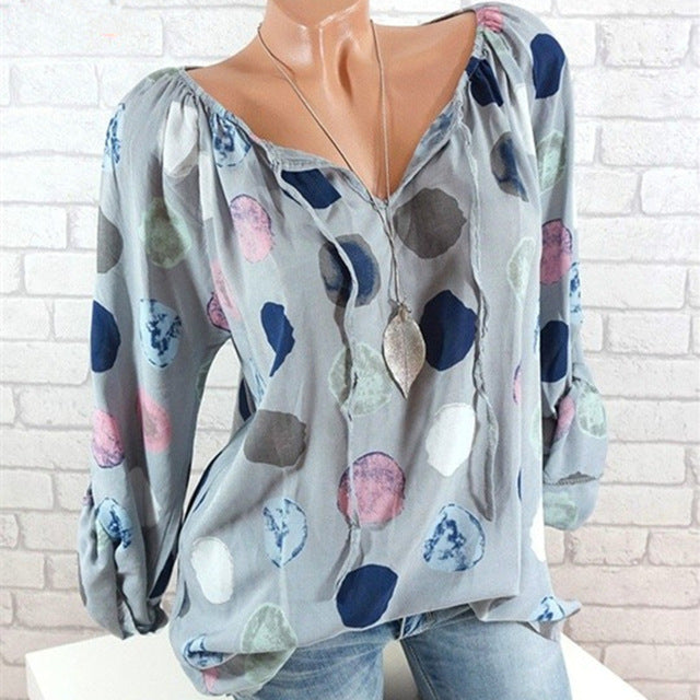 Polka Dot Printing Street-wear Blouse - Zuzi's