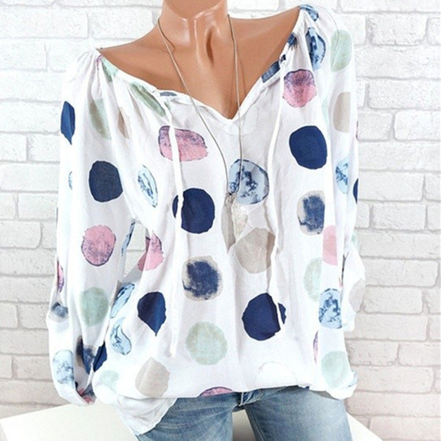 Polka Dot Printing Street-wear Blouse - Zuzi's