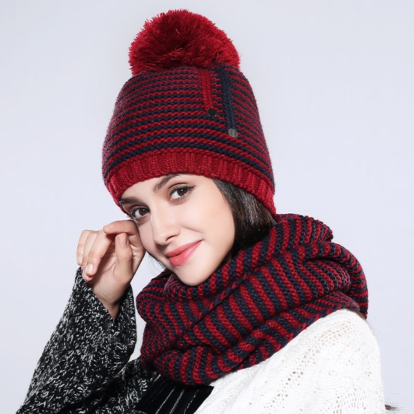 Knitted Hat And Scarf Set Multiple Colors - Zuzi's