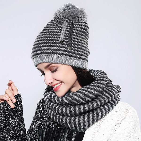 Knitted Hat And Scarf Set Multiple Colors - Zuzi's