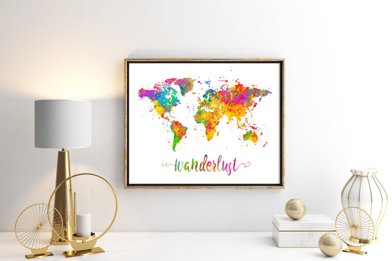 Wanderlust World Map Art Print - Unframed - Zuzi's